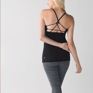 LULULEMON Dancing Warrior Black Tank Top Strappy Back Size‎ 4